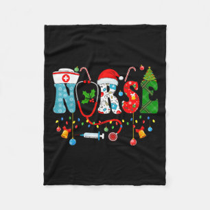 Christmas Nurse Xmas Rn Nursing Christmas Nurse Sa Fleece Blanket