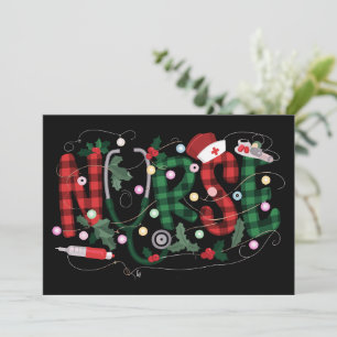 Christmas Nursing School Nurse Gift Santa Hat Holiday Card
