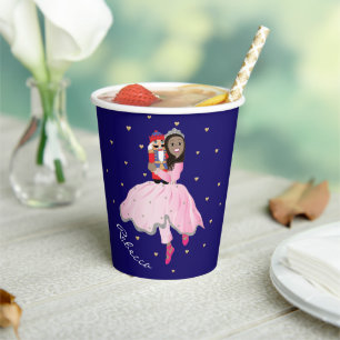 Christmas Nutcracker Ballerina Dk Brn Paper Cups