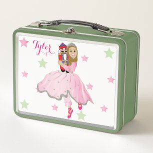 Christmas Nutcracker Ballerina Metal Lunch Box