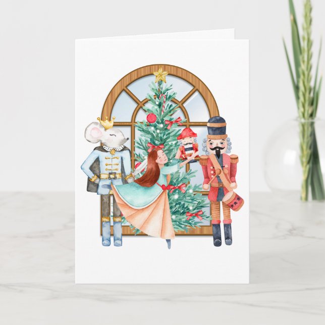 Christmas Nutcracker Ballerina Mouse King  Card (Front)