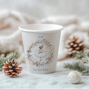 Christmas Nutcracker Ballerina Watercolor Paper Cups