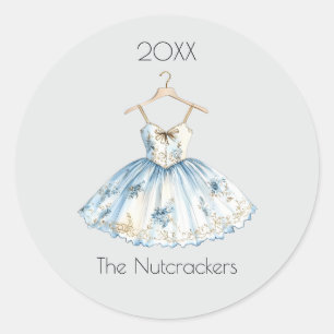 Christmas Nutcracker Ballet Dress Watercolor  Classic Round Sticker