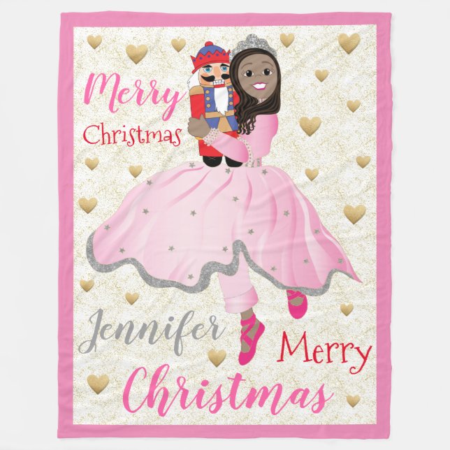 Christmas Nutcracker Ballet Fleece Blanket/Large (Front)