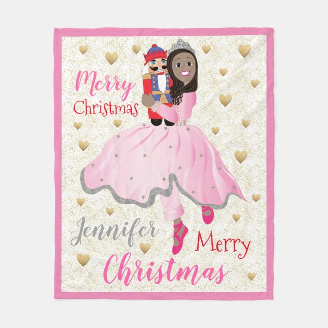 Christmas Nutcracker Ballet Fleece Blanket/Medium (Front)