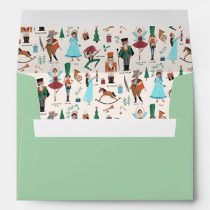 Christmas Nutcracker Ballet Inside Pattern Envelope