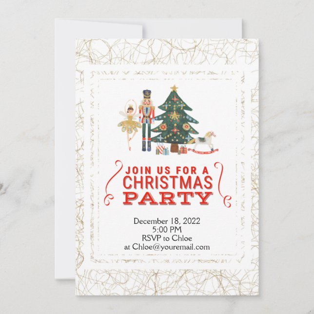 Christmas Nutcracker Ballet Party Invitation (Front)