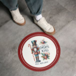 Christmas Nutcracker Candy Cane Christmas Wishes Classic Round Sticker<br><div class="desc">Colourful festive Christmas nutcracker with a candy cane,  Christmas decoration,  and sweet Christmas wishes retro typography.
Customisable text.</div>