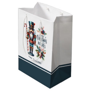 Christmas Nutcracker Candy Cane Christmas Wishes Medium Gift Bag