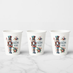 Christmas Nutcracker Candy Cane Christmas Wishes Paper Cups