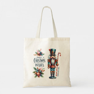Christmas Nutcracker Candy Cane Christmas Wishes Tote Bag