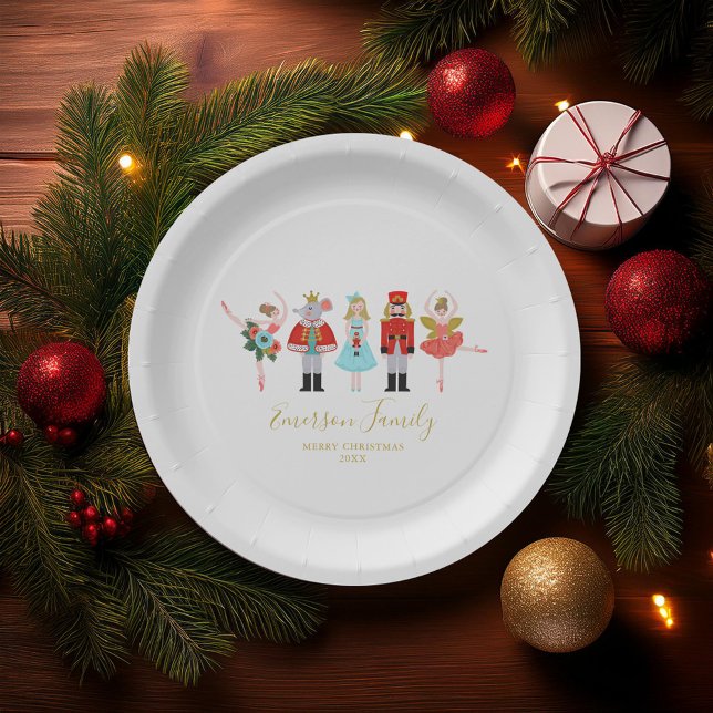 Christmas Nutcracker Character Illustrations Paper Plate (Creator Uploaded)