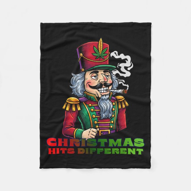 Christmas Nutcracker Christmas Hits Different  Fleece Blanket (Front)
