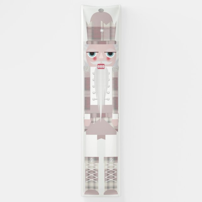 Christmas Nutcracker Flannel pink Banner (Vertical)