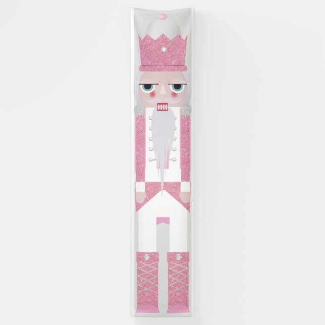 Christmas Nutcracker Glitter pink Banner (Vertical)