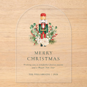 Christmas Nutcracker Greenery Festive Acrylic Invitations