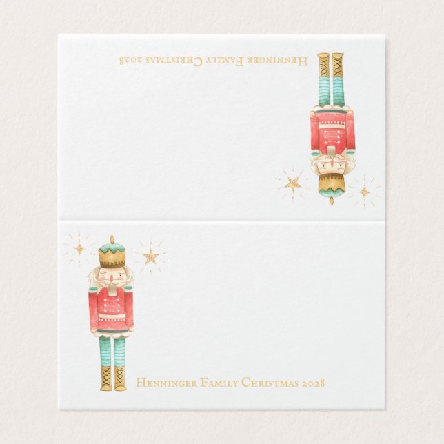 Christmas Nutcracker Guest Seating Place Card (Outside Unfolded)