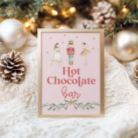 Christmas Nutcracker Hot Chocolate Bar Pink Poster
