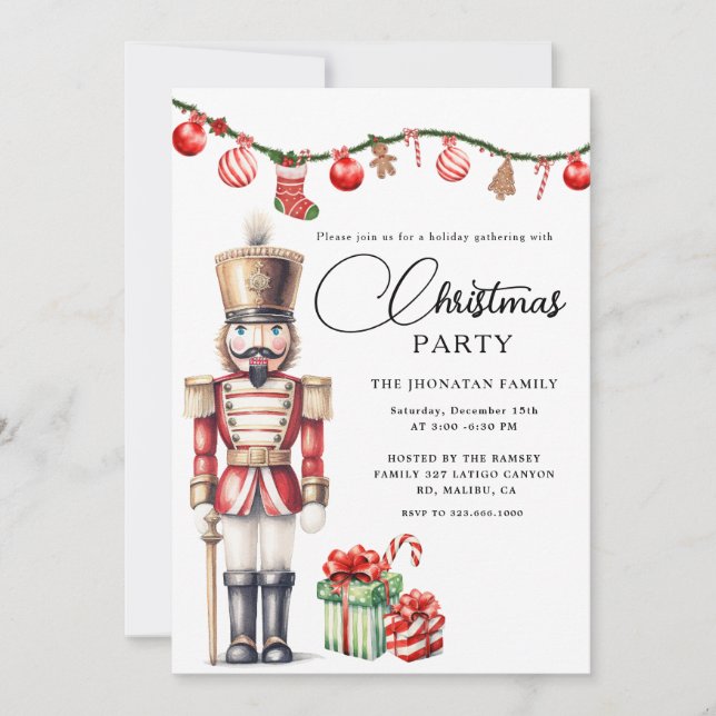 Christmas Nutcracker Isolated Invitation (Front)