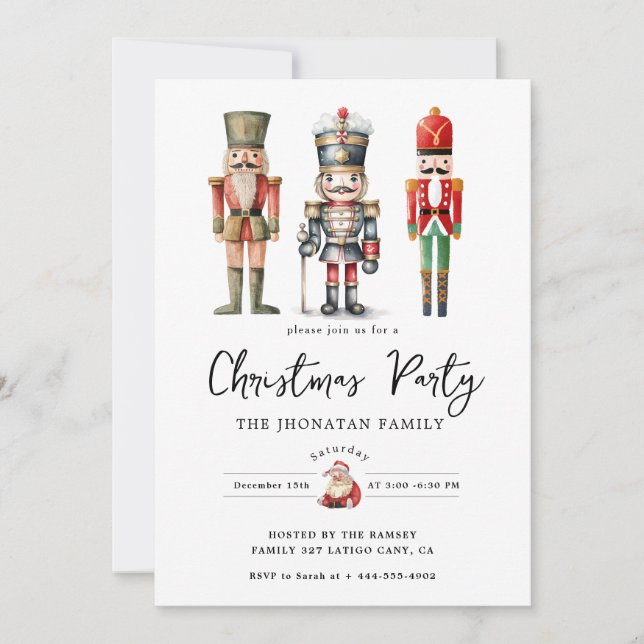 Christmas Nutcracker Isolated Invitation (Front)