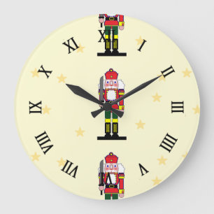 Christmas nutcracker large clock