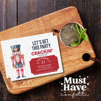 Christmas Nutcracker Let's Get this Party Crackin Holiday Card