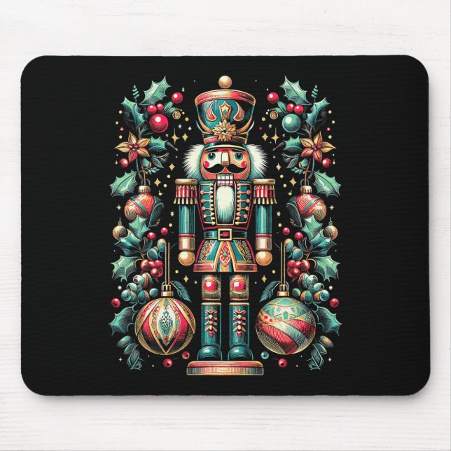 Christmas Nutcracker Merry Christmas Xmas Morning  Mouse Mat (Front)