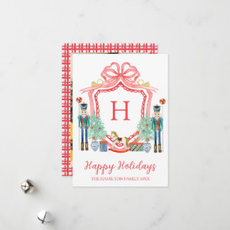 Christmas Nutcracker Monogram Photo Holiday Card
