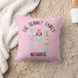 Christmas Nutcracker Pastel Personalized Name Cushion