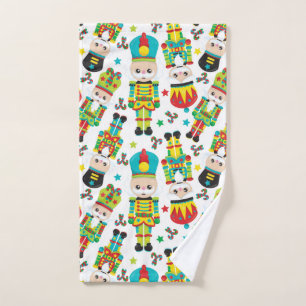 Christmas nutcracker pattern Holiday hand towel
