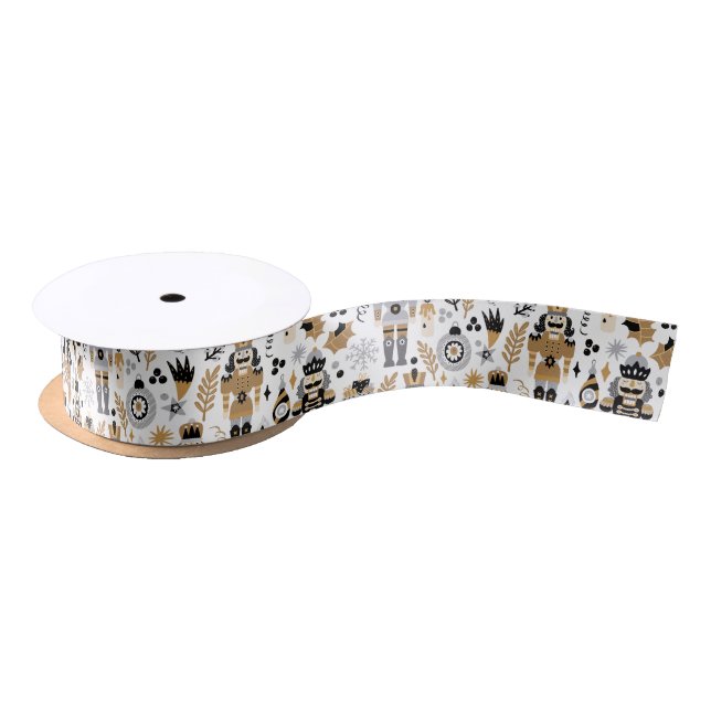 Christmas Nutcracker Pattern Satin Ribbon (Spool)