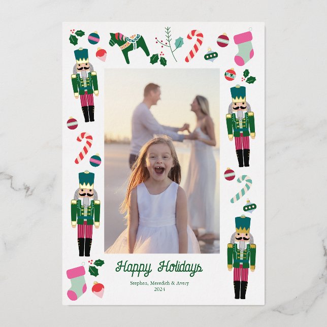 Christmas Nutcracker Personalised Holiday Foil (Front)