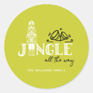 Christmas Nutcracker Personalised Joy Classic Round Sticker