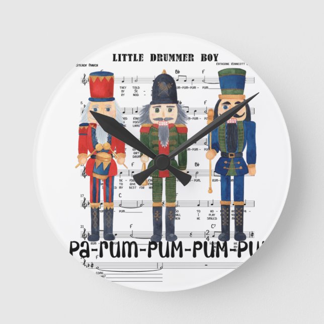 Christmas Nutcracker Round Clock (Front)
