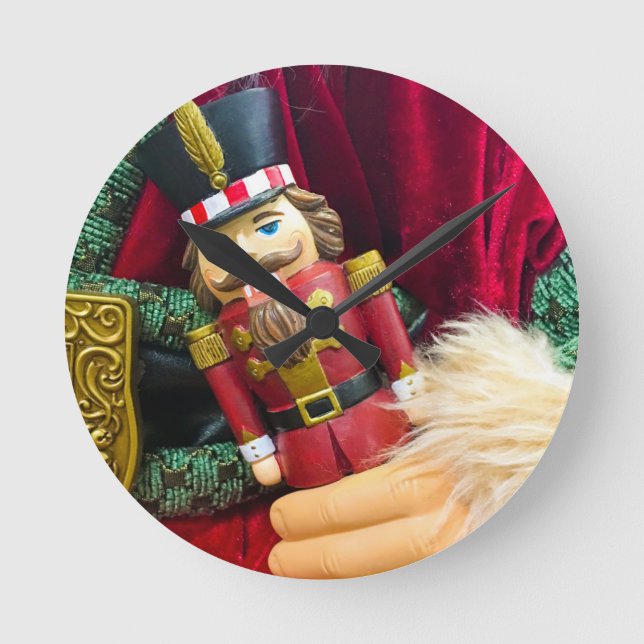 Christmas Nutcracker Round Clock (Front)