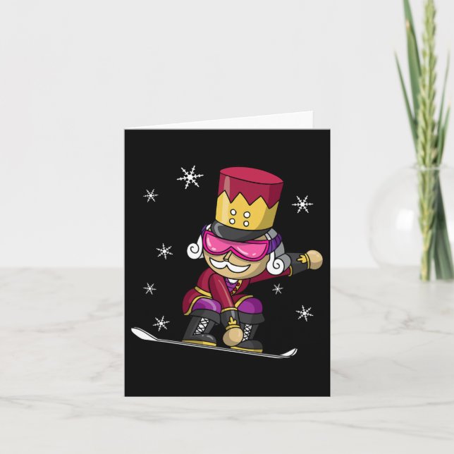 Christmas Nutcracker Snowboard Snowboarding Snowbo Card (Front)