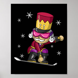 Christmas Nutcracker Snowboard Snowboarding Snowbo Poster