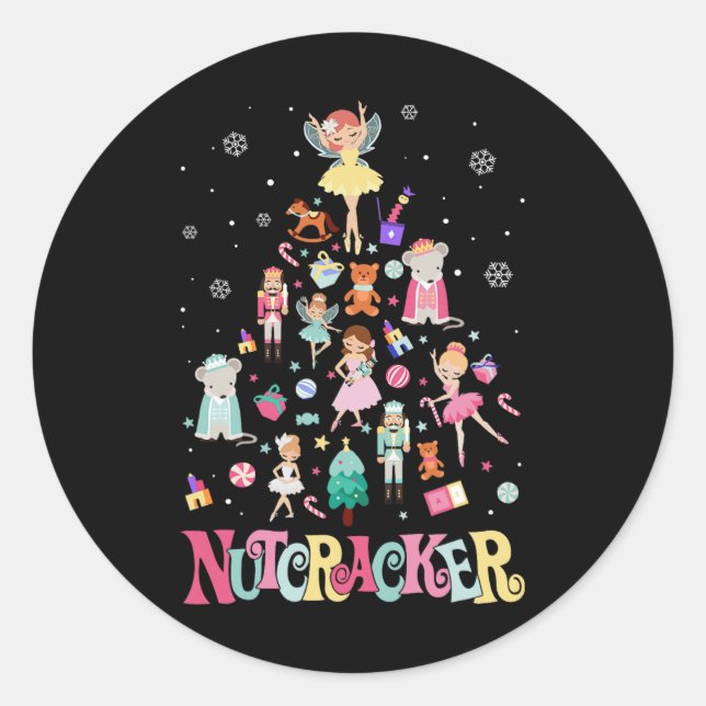 Christmas Nutcracker Squad Ballet Dance Matching F Classic Round Sticker (Front)