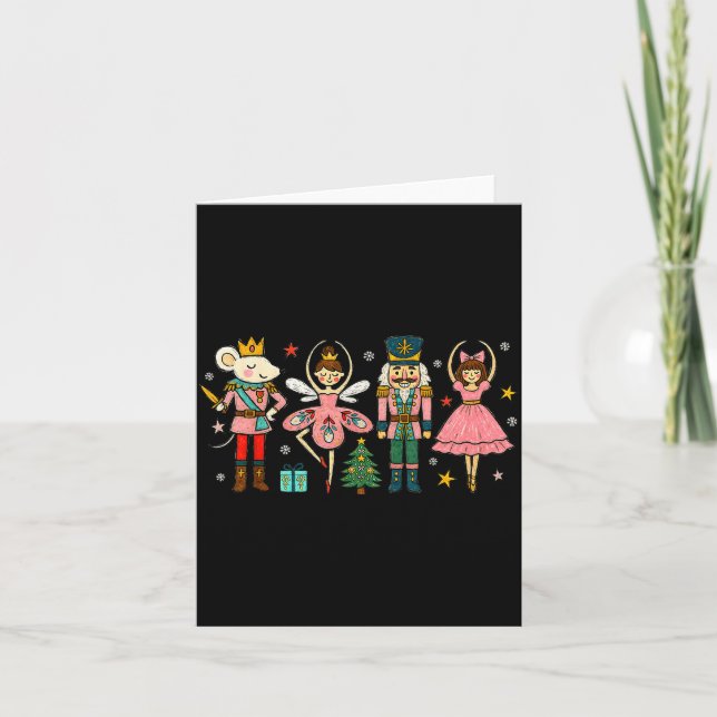 Christmas Nutcracker Squad Ballet Dance Women Kid  Card (Front)