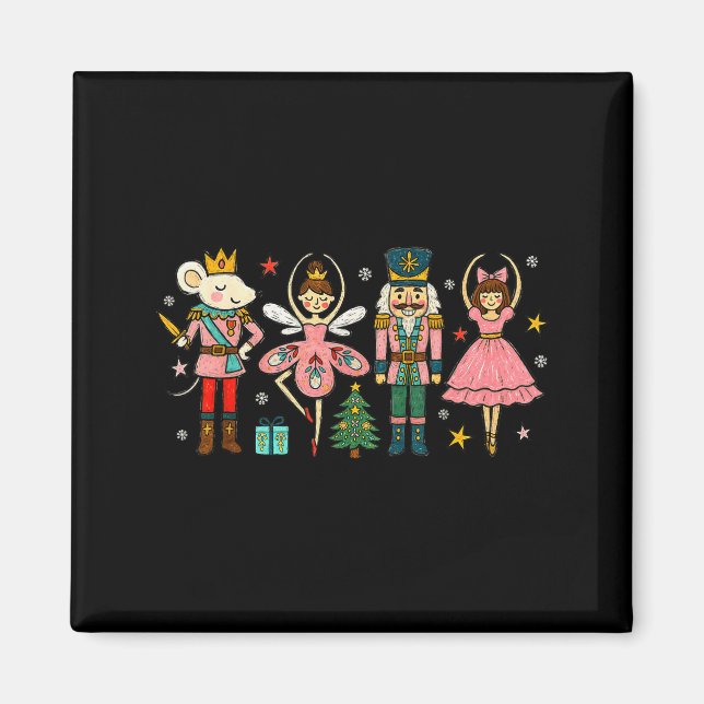 Christmas Nutcracker Squad Ballet Dance Women Kid  Magnet (Front)