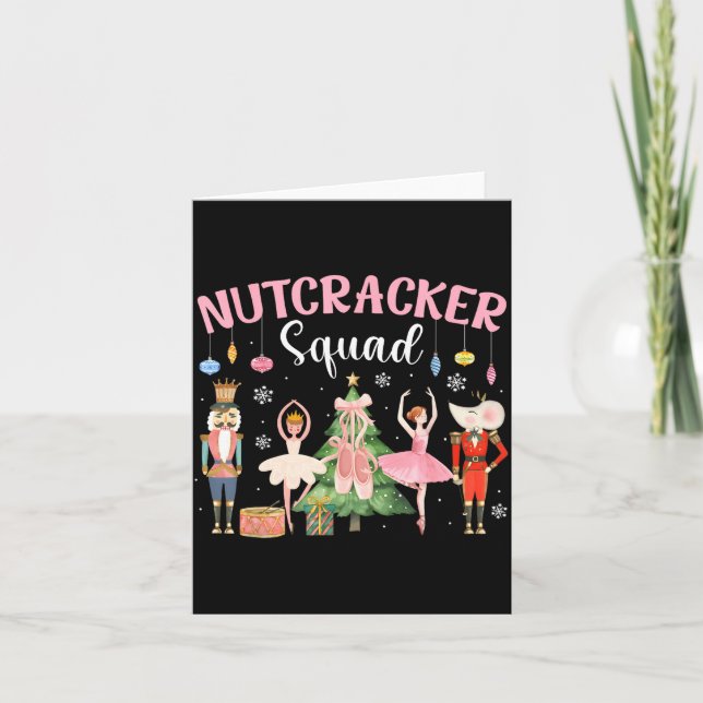 Christmas Nutcracker Squad Ballet Dance Women Kids Card (Front)