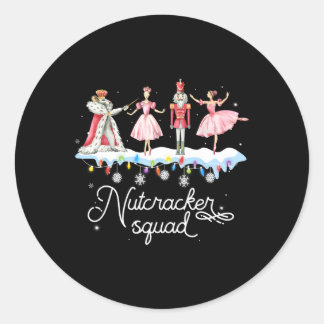 Christmas Nutcracker Squad Ballet Dance Women Kids Classic Round Sticker