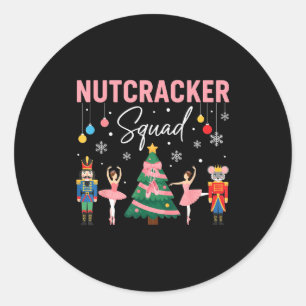 Christmas Nutcracker Squad Ballet Dance Women Kids Classic Round Sticker