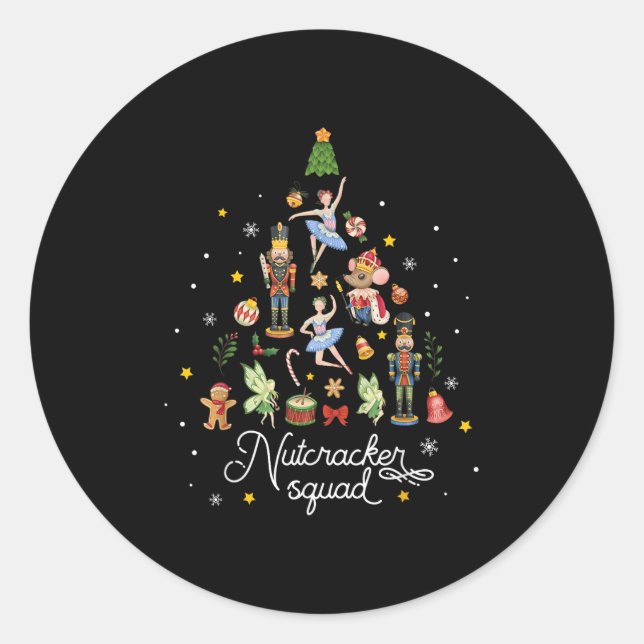 Christmas Nutcracker Squad Ballet Dance Women Kids Classic Round Sticker (Front)