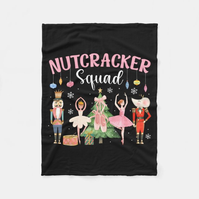 Christmas Nutcracker Squad Ballet Dance Women Kids Fleece Blanket (Front)