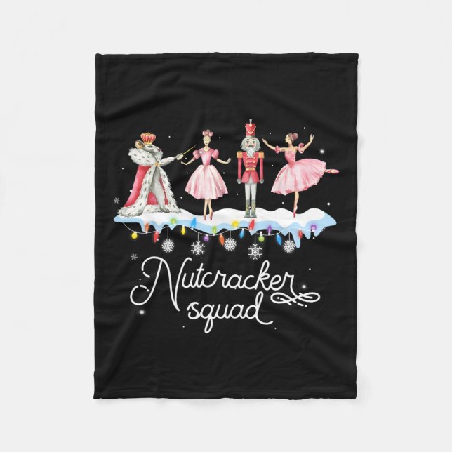 Christmas Nutcracker Squad Ballet Dance Women Kids Fleece Blanket (Front)