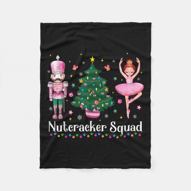 Christmas Nutcracker Squad Ballet Dance Women Kids Fleece Blanket (Front)