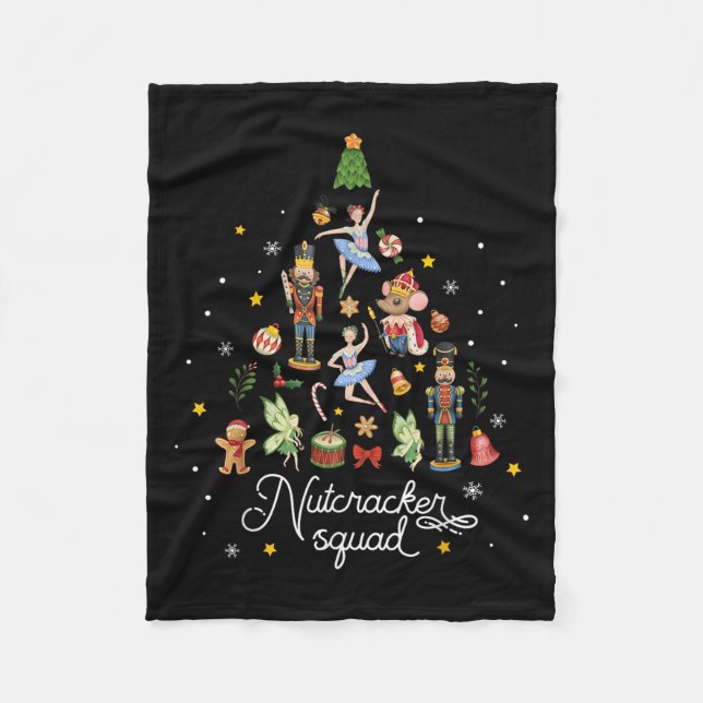 Christmas Nutcracker Squad Ballet Dance Women Kids Fleece Blanket (Front)