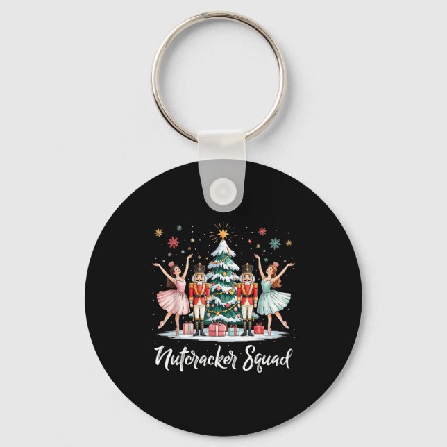 Christmas Nutcracker Squad Ballet Dance Women Kids Key Ring (Front)