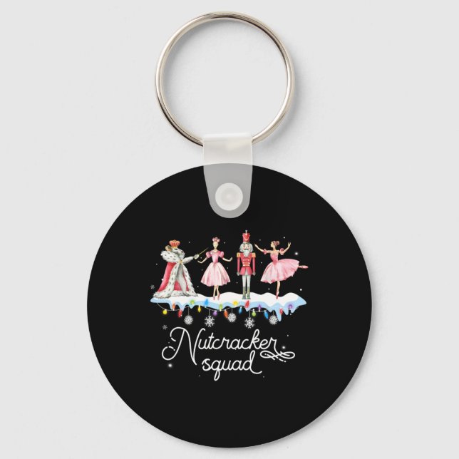 Christmas Nutcracker Squad Ballet Dance Women Kids Key Ring (Front)